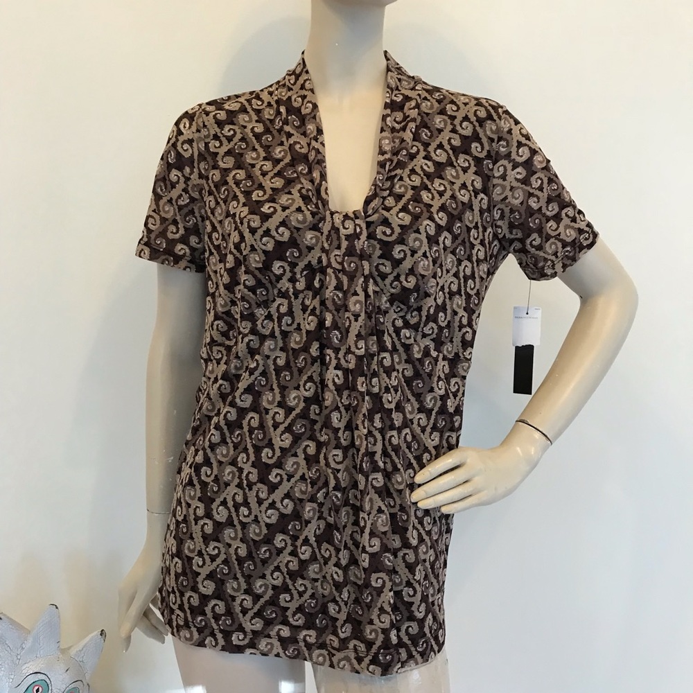 NWT Dana Buchman Nylon Mesh Knit twist Top S